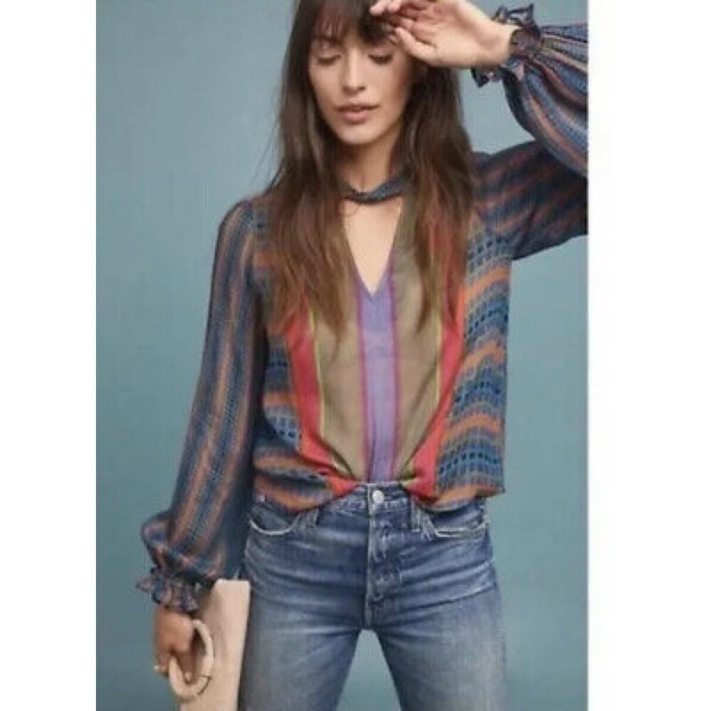 Anthropologie Conditions apply blouse multicolor Size large